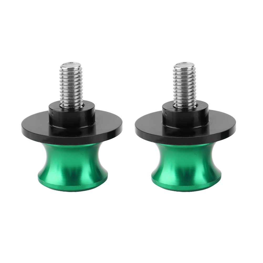 2 Stück Grüne Cnc-motorradständer-schwingarm-8-mm-hinterradständer-gleitpads