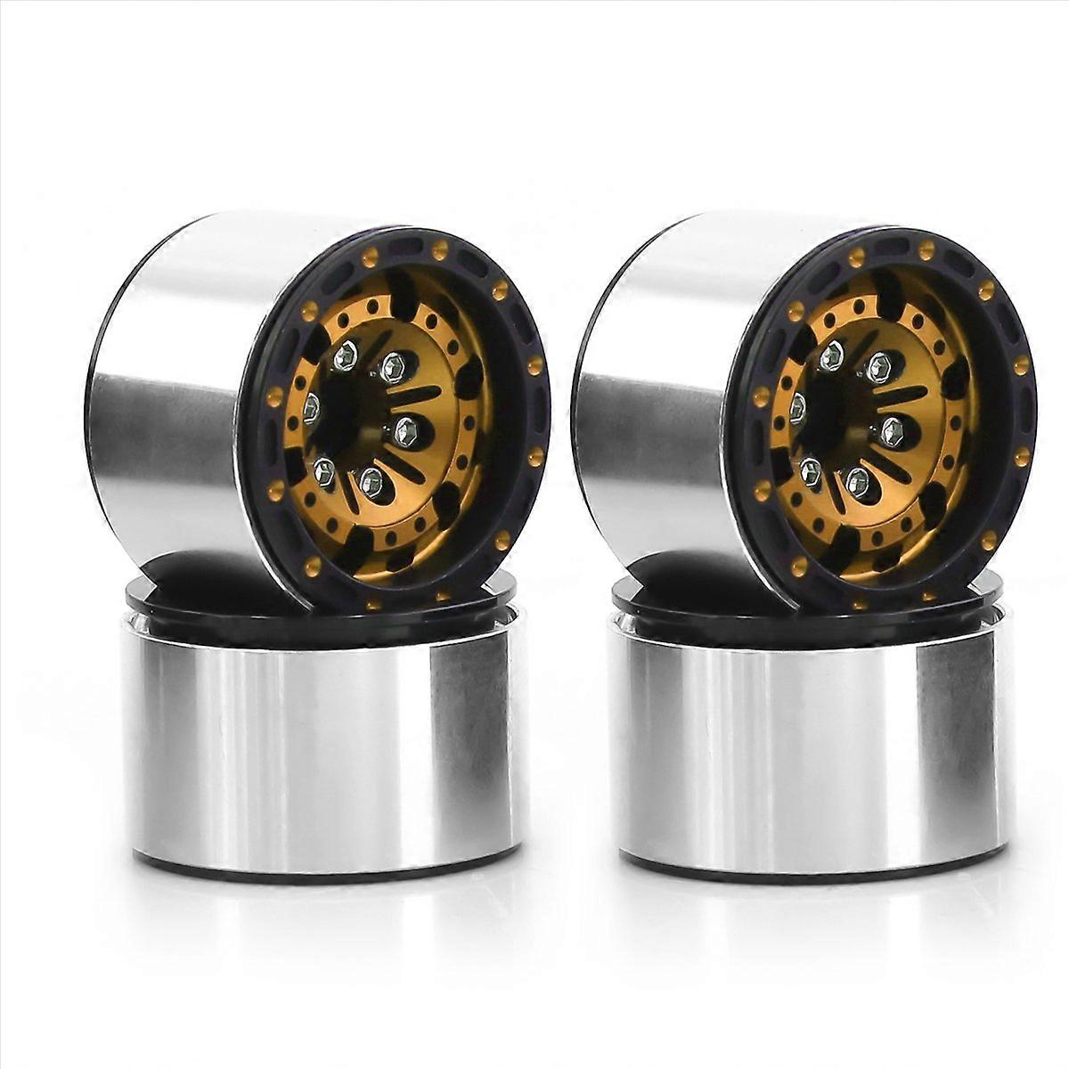 Offset-aluminiumfelgen 1.0 Beadlock, Gold Und Schwarz, Paar Ersatzräder Für Rc-cars