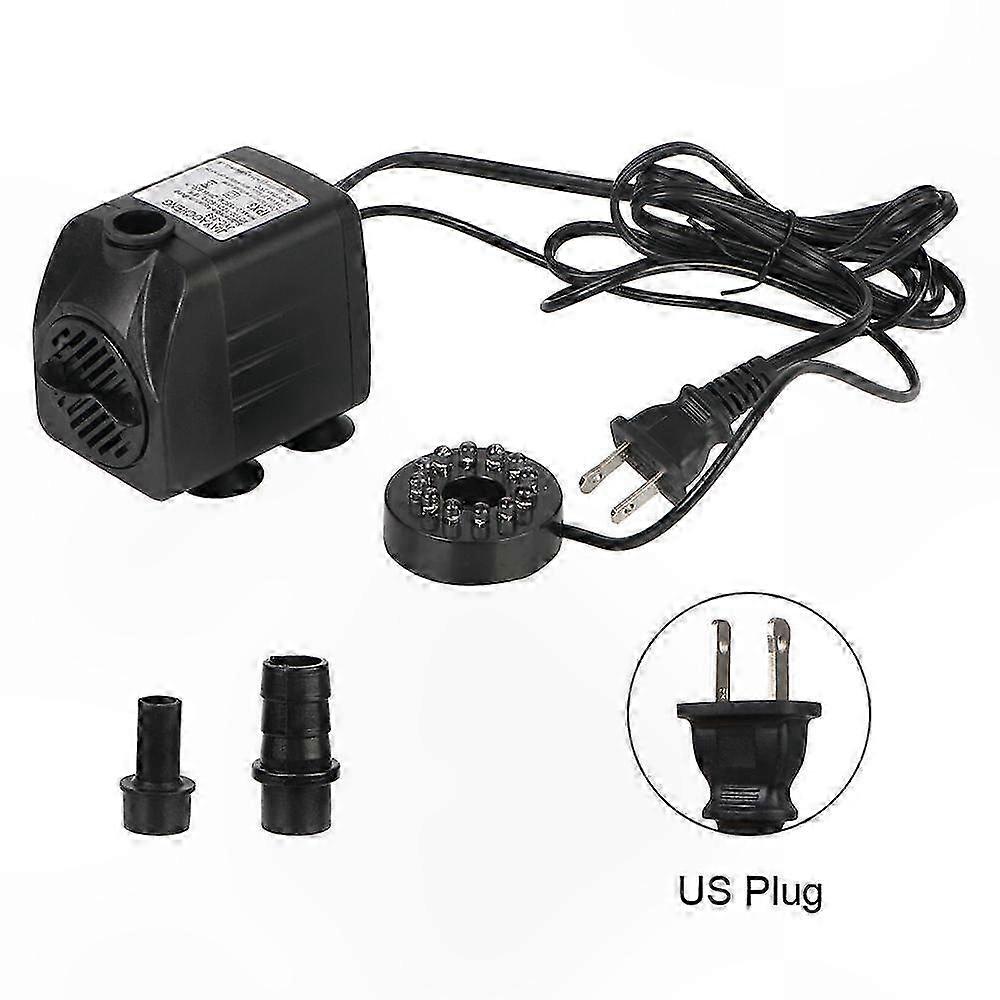 Tauchpumpe Für Teiche Und Aquarien, Geräuschlos, Mit 12 Leds Und Stromkabel, Einstellbare Fördermenge, Ideal Für Zierbrunnen