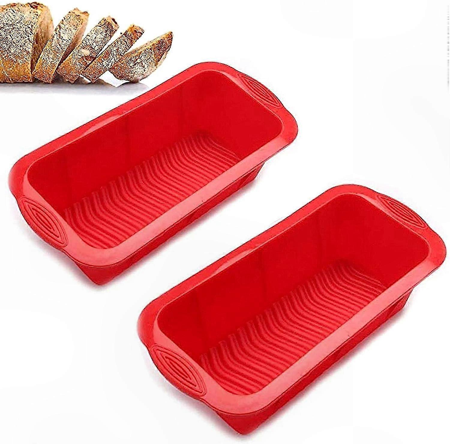 Set Mit 2 Silikon-brotformen, Antihaftbeschichtete Rechteckige Formen Für Kuchen Und Gebäck, Große Größe, Langlebige Backutensilien Für Die Küche.