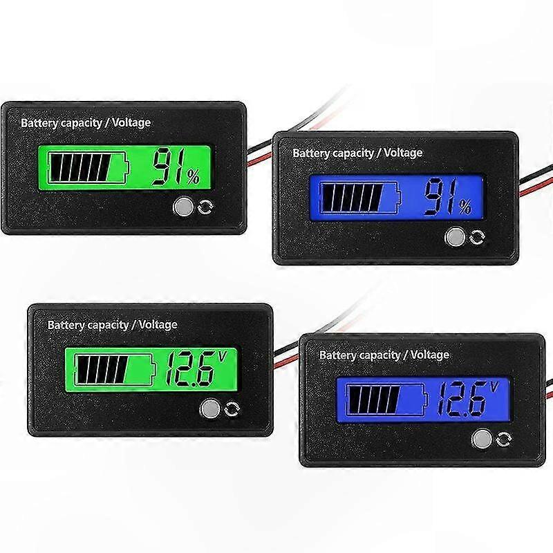 Set Mit 4 Batterieanzeigen Mit Alarm Für 12v-, 24v-, 36v- Und 48v-systeme, Kapazitäts- Und Spannungsüberwachung Für Blei-säure- Und Lithium-ionen-batterien