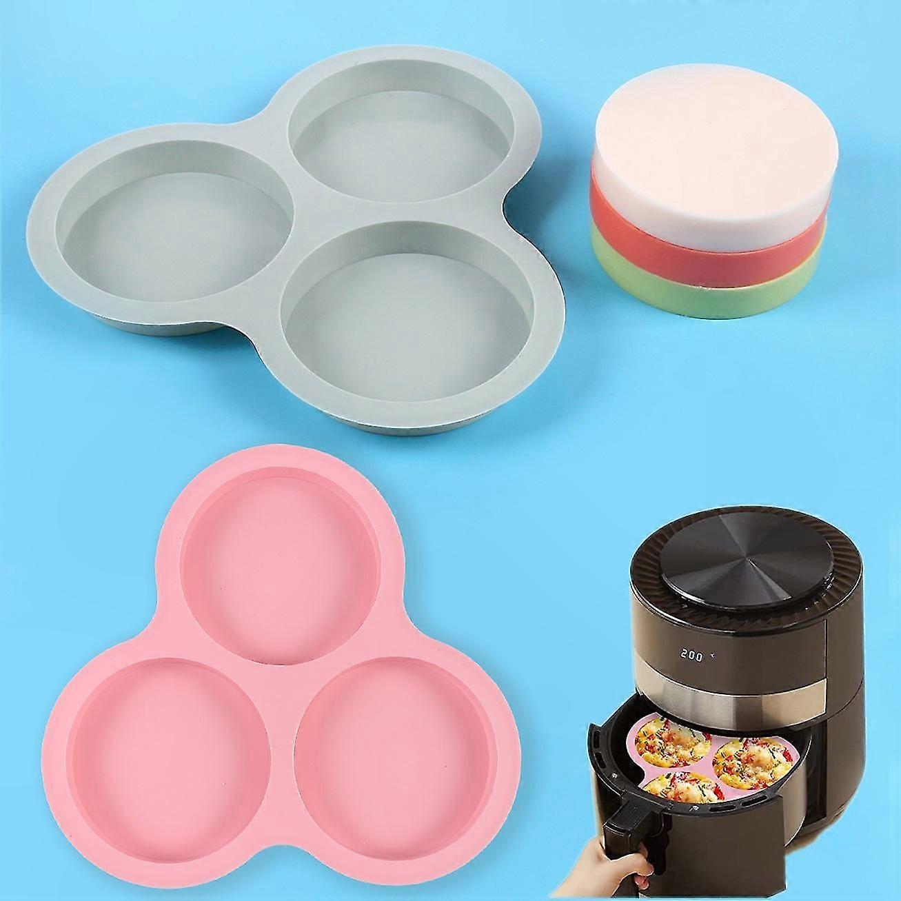 Eierform Aus Silikon, 3 Mulden, Antihaftbeschichtet, Wiederverwendbar, Hitzebeständig, Für Pfannen Und Herdplatten, 1 Stück, Praktisch Und Leicht Zu Reinigen.