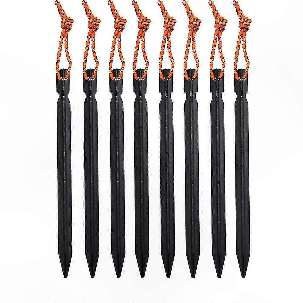 10er-pack Schwarze 18 Cm Heringe Für Zelte, Planen Und Outdoor-aktivitäten – Leichte Und Robuste Befestigungen, Ideal Für Camping Und Abenteuer.
