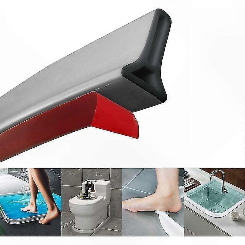 Verstellbare Duschabtrennung Mit Wasserrückhaltesystem, 1 Meter, Grau, Für Den Innenbereich.