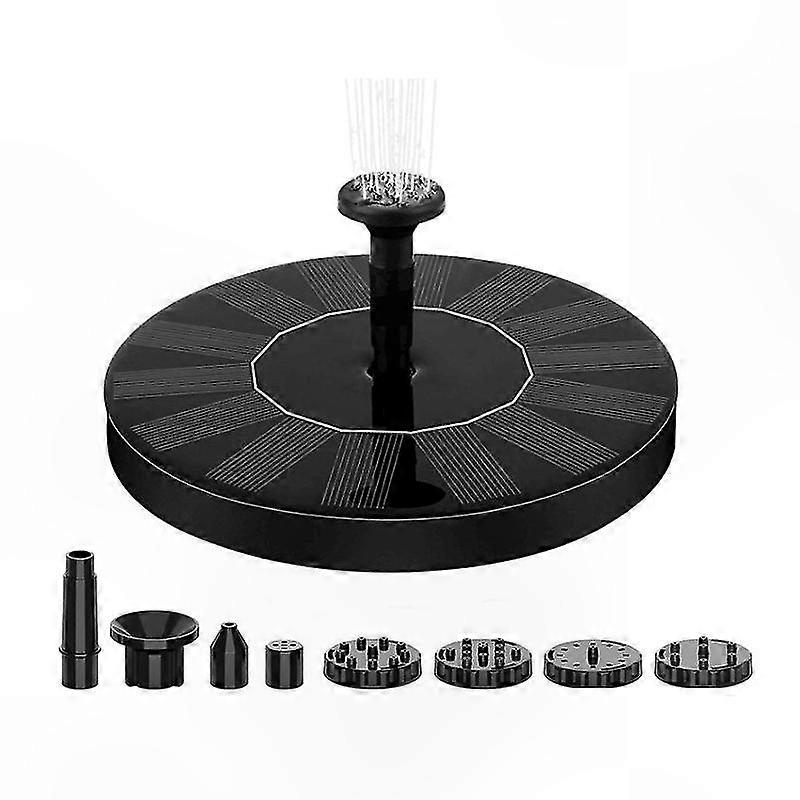 Solarbetriebene Springbrunnenpumpe Mit 6 Effekten Für Teich, Pool Oder Aquarium, Schwarz, 150x140x5mm, Schwimmend, Modernes Design, Erneuerbare Energie, Dekorative Wasserzirkulation.