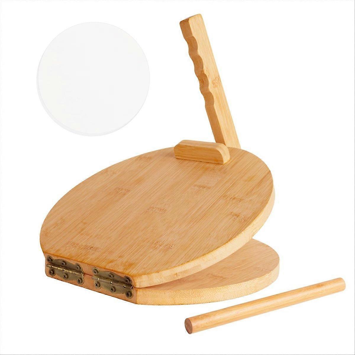 Tortillaplatte Aus Holz, 25 Cm, Manuelle Tortillapresse Aus Naturbelassenem Buchenholz, Küchenutensil Für Haushalt Und Gastronomie, 1 Stück