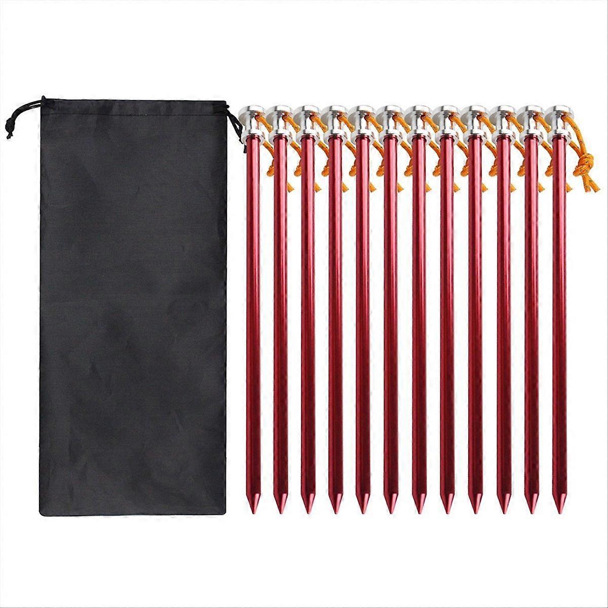 12 Rote 23 Cm Heringe Mit Aufbewahrungstasche – Stabile Heringe Für Camping, 12er-packung, Robuste Bodenanker