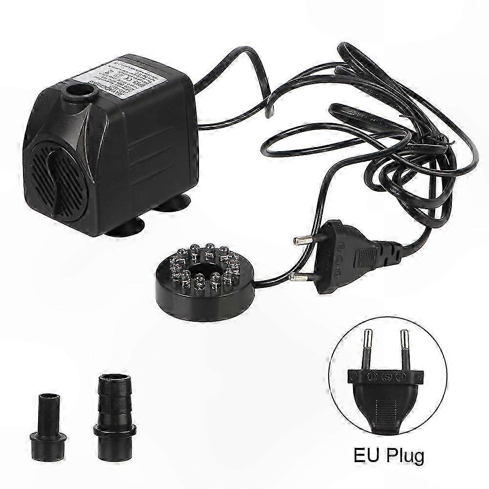 Tauchbrunnenpumpe Mit 12 Hellen Leds Und Netzkabel, Extrem Leise Für Teiche Und Aquarien, Einstellbare Fördermenge, Inklusive Filterset