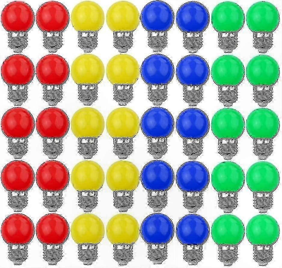 Dekorative E27-led-lampen, 40er-pack, Mehrfarbiges Licht, 240 Lumen, 220–240 V Wechselstrom, Rot-, Gelb-, Blau- Und Grünmischung