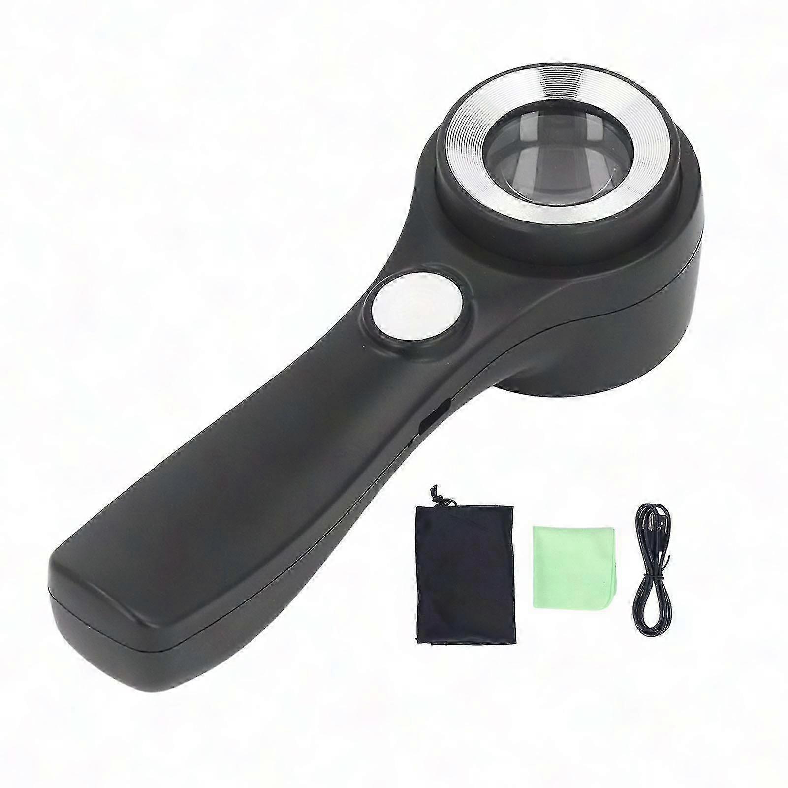60-fache Handlupe Mit Wiederaufladbarer Led-beleuchtung Über Usb, Taschenlupe Für Outdoor-erkundungen, Präzise Beobachtung Von Details, Tragbares Und Praktisches Optisches Instrument.