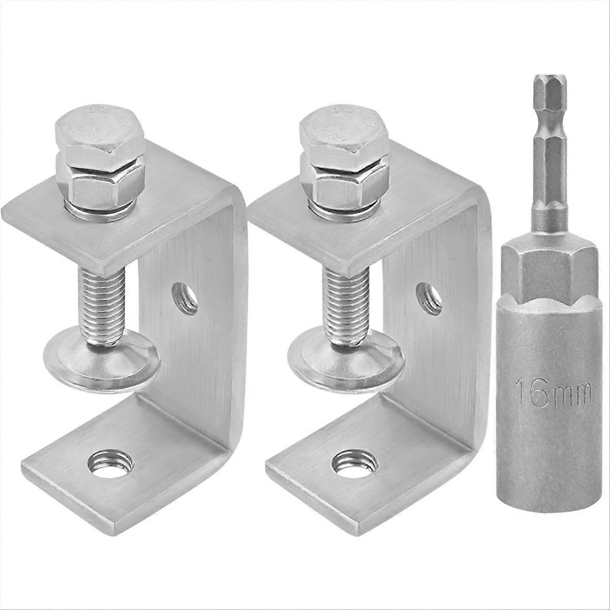 Set Mit 2 Mini-c-klemmen, Klemmen Aus Edelstahl 304, Kompakte Befestigungswinkel Für Werkstatt Und Heimwerker.