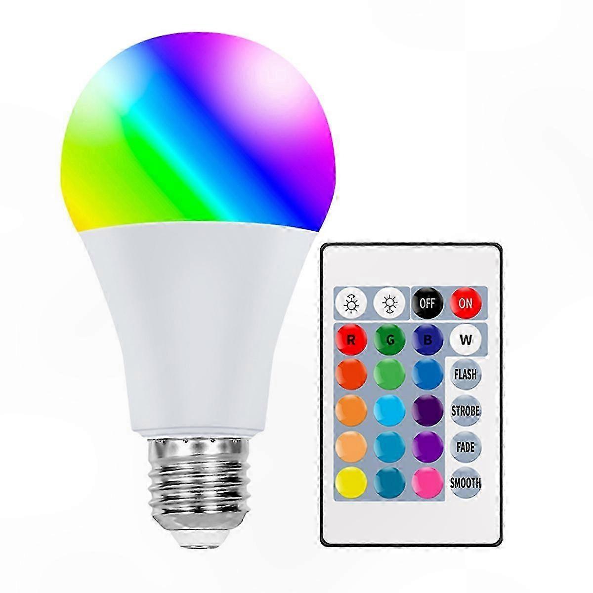 E27 25w Rgb 16-farben-led-lampe Mit Fernbedienung, Dimmbare Smart-lampe, Reinweißes Licht Für Wohnzimmer, Garten Und Partys