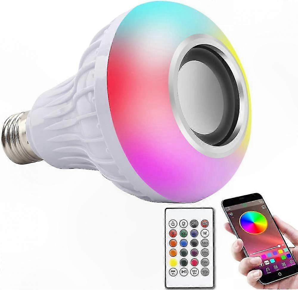 E27 12w Rgb Bluetooth-led-lampe, Farbwechselndes Licht Mit Fernbedienung, Ideal Für Musik Und Zum Lesen