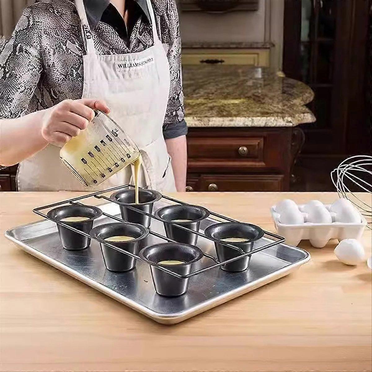 Antihaftbeschichtete Popover-form Mit 6 Mulden Für Muffins, Cupcakes Und Puddings, Backblech Aus Stahl, Ideal Für Hausgemachtes Gebäck