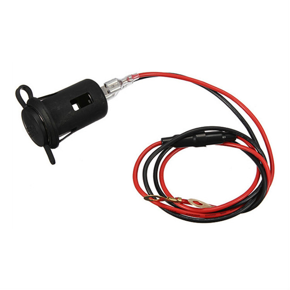 Universelle 12v-24v Motorrad-zigarettenanzünderbuchse, Wasserdicht, Mit Sicherung Und Kabel, Stecker Zum Einstecken.