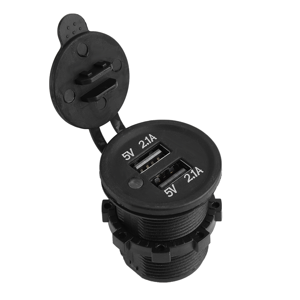 Doppelter 5v 2,1a Usb-ladeadapter Mit Zigarettenanzünderstecker (weiblich) Für Auto, Motorrad Und Lkw