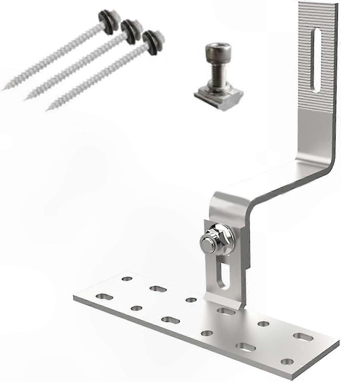 Verstellbare 3-wege-edelstahlhaken Zur Befestigung Von Photovoltaik-solarmodulen, Robustes Dachstützsystem, Kompatibel Mit Pv-anlagen, Schwerlast-montagesatz.