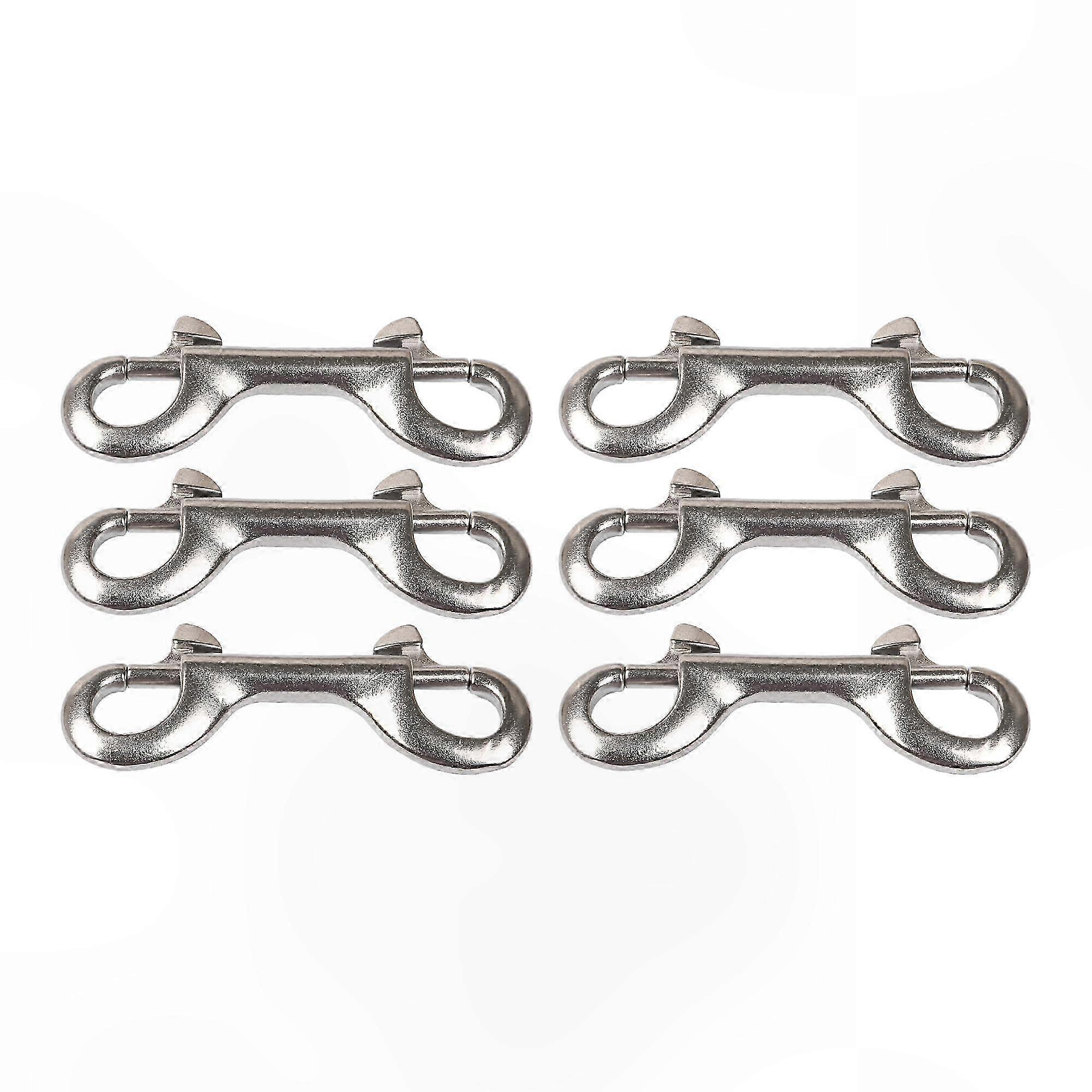 Doppelseitige Karabinerhaken Aus Silberfarbenem Stahl, 9 Cm, 6er-packung, Robuste Schraubhaken Für Camping, Heimwerken Und Outdoor-aktivitäten.