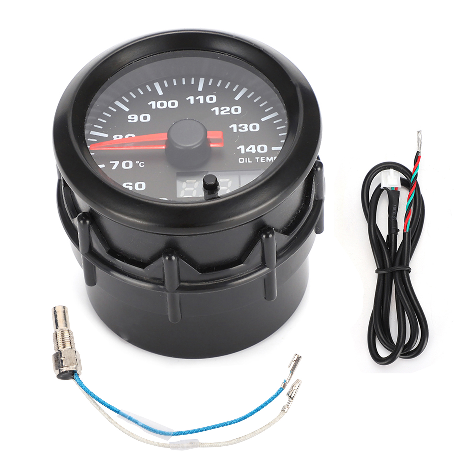 52-mm-2-in-1-öltemperaturanzeige Mit Sensor, 7-farbiger Led-anzeige Für Autos, Öltemperaturmesser