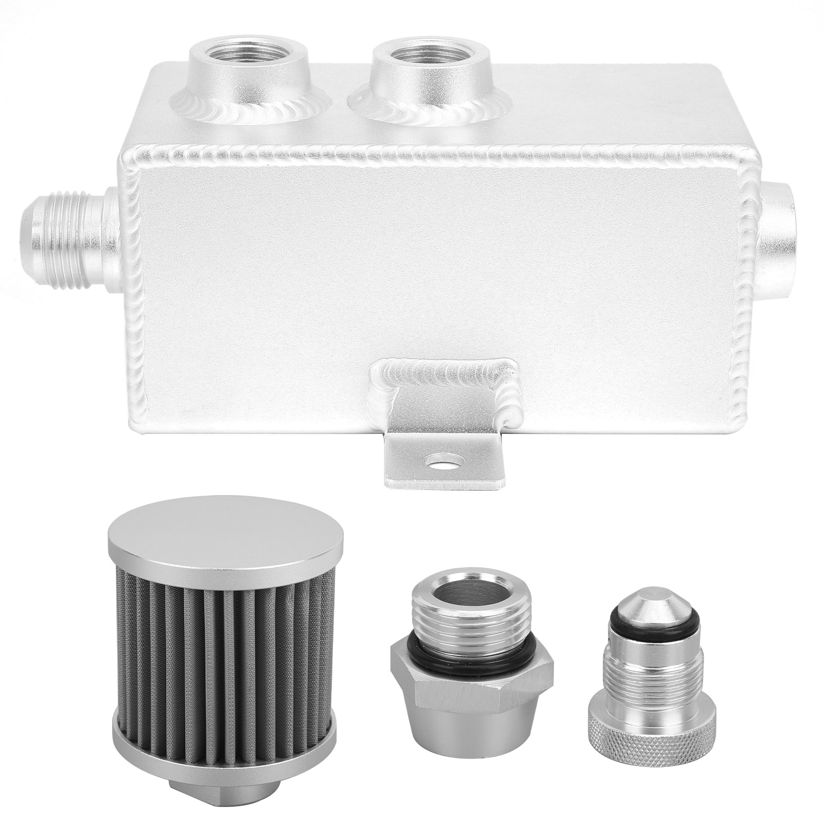 1-liter-universal-aluminiumbehälter Für Öl, Kühlmittel Und Kraftstoffüberlauf, Mit Luftfilterdeckel Und Entlüftungsventil