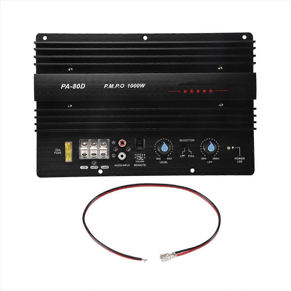 12v 1000w Mono-auto-leistungsverstärker, Pa80d Subwoofer, Hochleistungs-audioverstärker, Ideal Für Auto-soundsysteme.