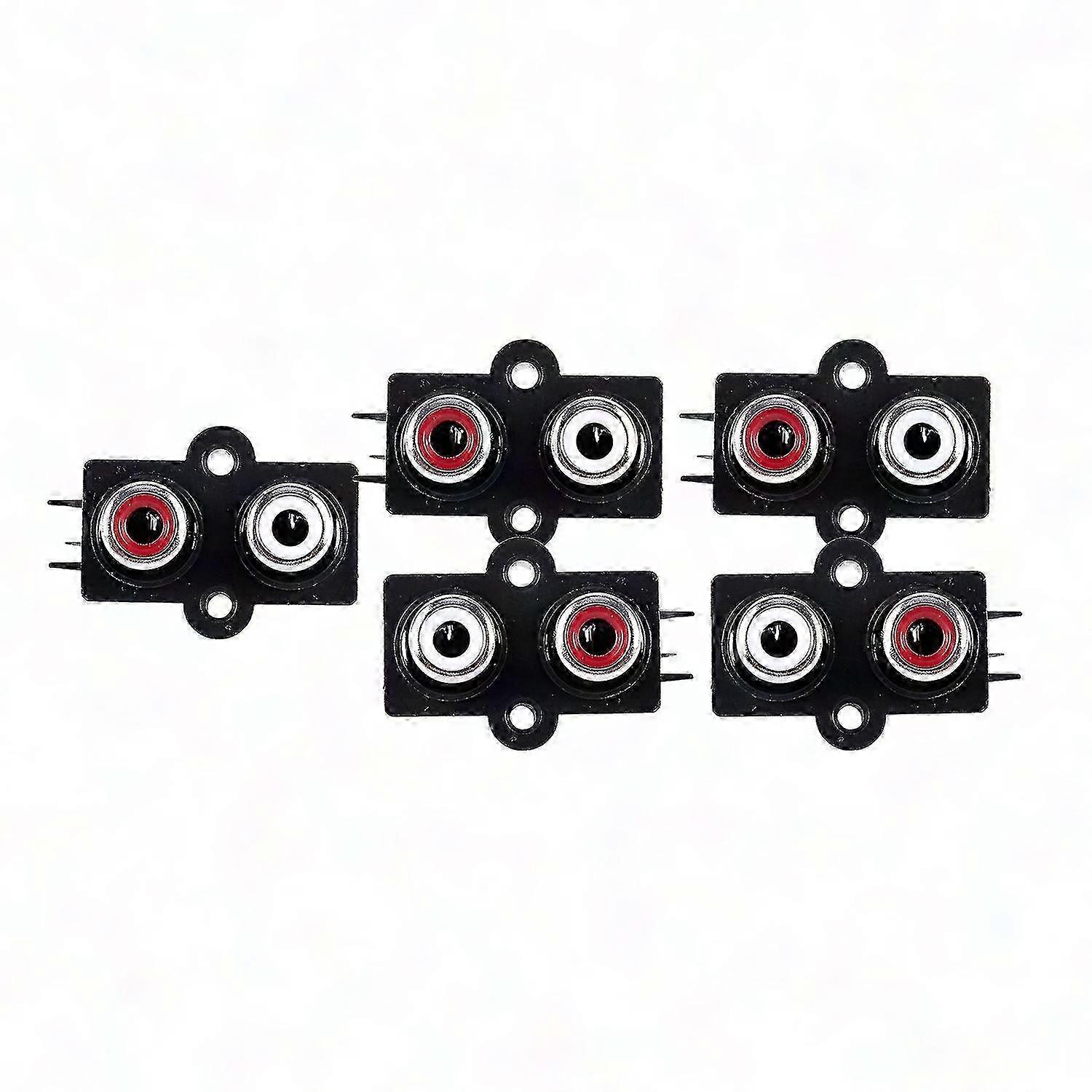 5 X Rca-stereo-videobuchsen (weiblich), 2-polig, Leiterplattenmontage, 5er-pack, Silberne Audio-/videobuchse
