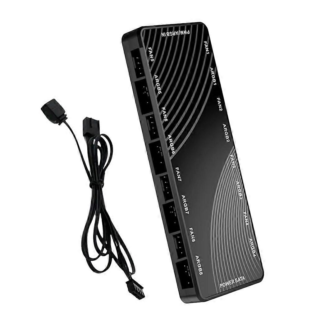2-in-1 Lüfter- Und Lichtsteuerungs-hub (pwm + Argb) Für Pc-gehäuse, Multi-rgb-beleuchtungsmanagement, Leise Kühlung, 5v-kompatibel, Zentrales Steuerungsset