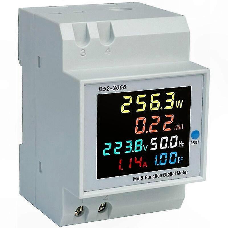 Intelligenter Einphasen-stromzähler Mit Lcd-anzeige, Multifunktions-verbrauchsanzeige Für Den Hausgebrauch, Ac40 Din-schienenmontage.