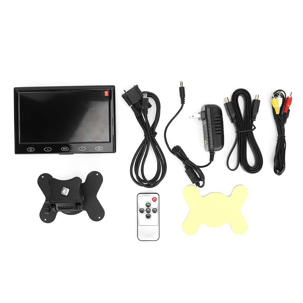 7-zoll-hd-ips-überwachungsmonitor Mit Hdmi-, Vga- Und Av-eingängen Für Rückfahr- Und Parksysteme Universelles 100–240-v-netzteil