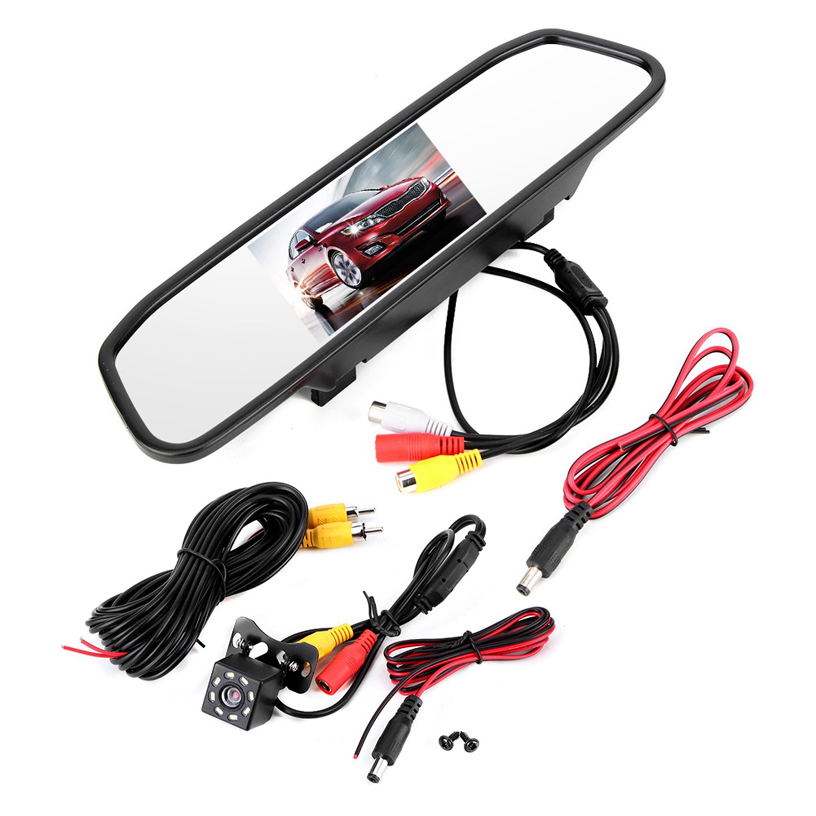 4,3-zoll-hd-rückspiegelmonitor Mit 8 Leds, Wasserdichter Rückfahrkamera Und Nachtsichtfunktion.