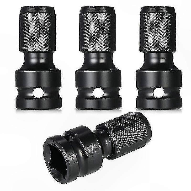 4-teiliger Steckschlüsseladapter, 1/2 Zoll Vierkant Auf 1/4 Zoll Sechskant, Umrüstset Für Ratschen, Schraubendreherbits, Robustes Werkzeug, Verchromt, Für Den Professionellen Einsatz Und Heimwerker.