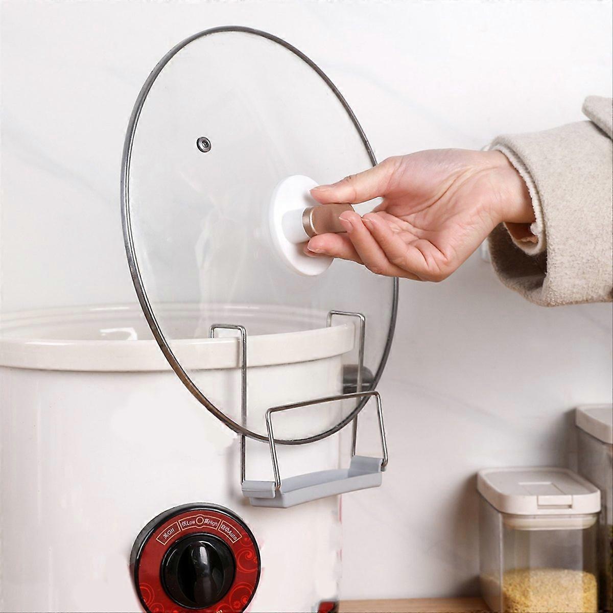 Deckelhalterung Für Slow Cooker, 2er-set, Schwarz, Mit Silikon-spülbeckenbefestigung, Praktisches Küchenaccessoire