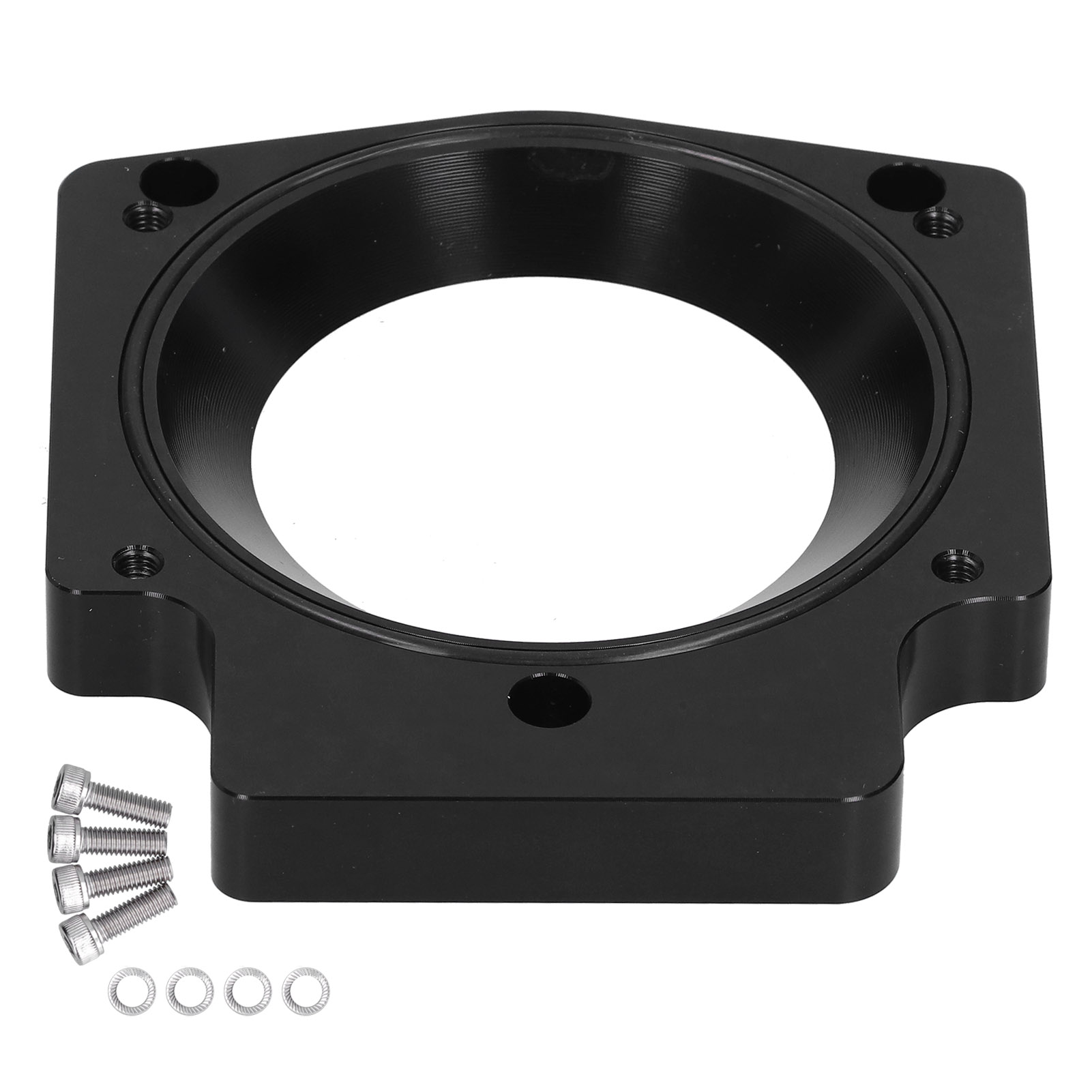 4-zoll-ansaugkrümmeradapter Aus Aluminiumlegierung, Drosselklappengehäuse-abstandshalter Kompatibel Mit Gm Ls1 Ls2 Ls6 Lsx Ls4, Schwarz.