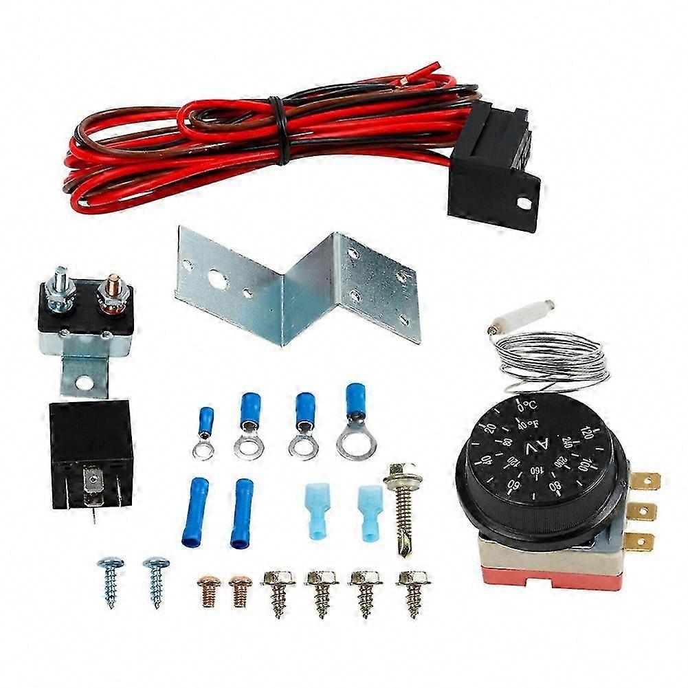 12-v-elektrolüfter Mit Thermostat Und Relais-kabelbaum Für Lkw-/pkw-kühlsystem