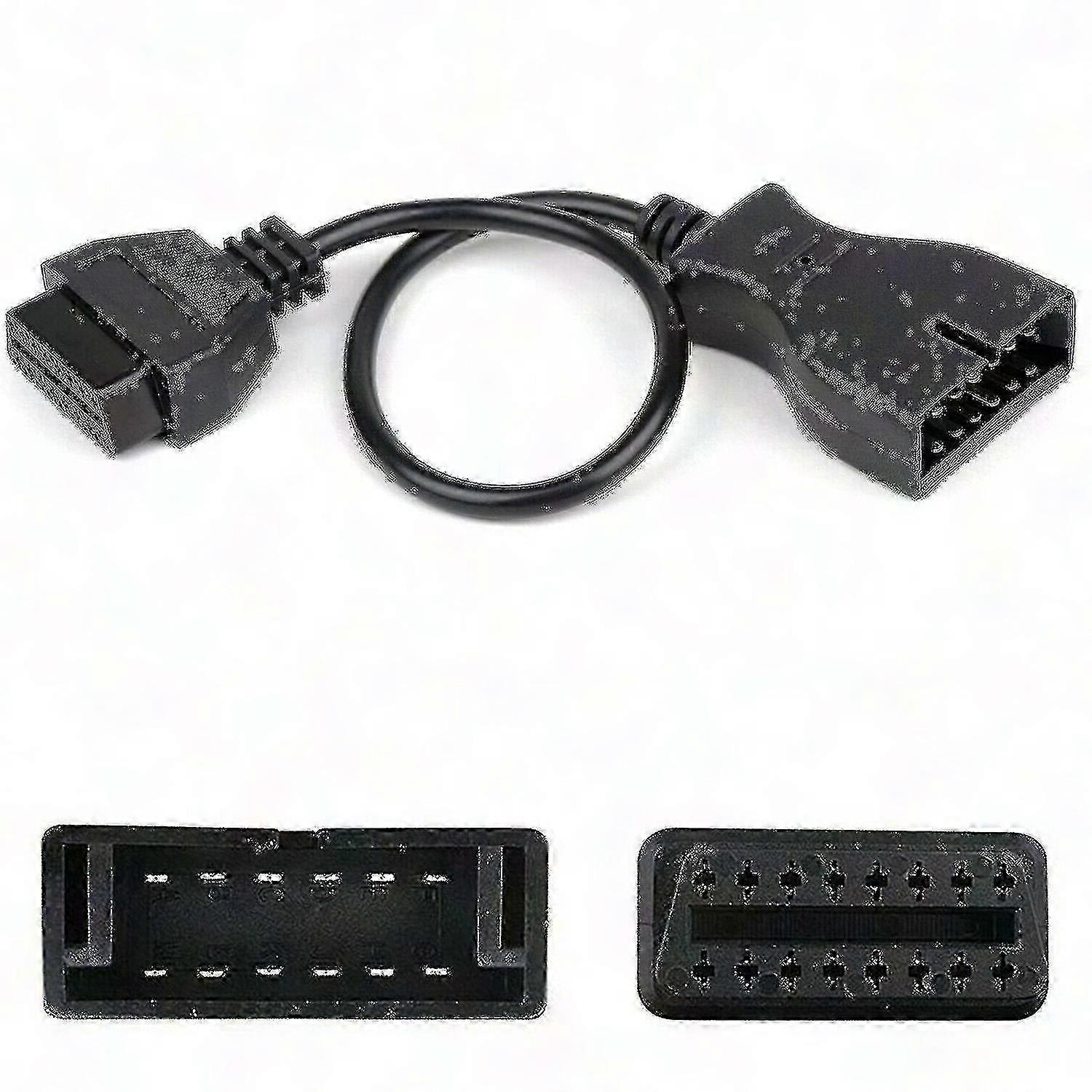 16-poliger Obd2-zu-12-poliger Obd1-adapter, Fahrzeugdiagnosekabel, Kompatibel Mit Verschiedenen Modellen, Motortestschnittstelle, Flexible Länge, Zuverlässiges Verbindungswerkzeug.