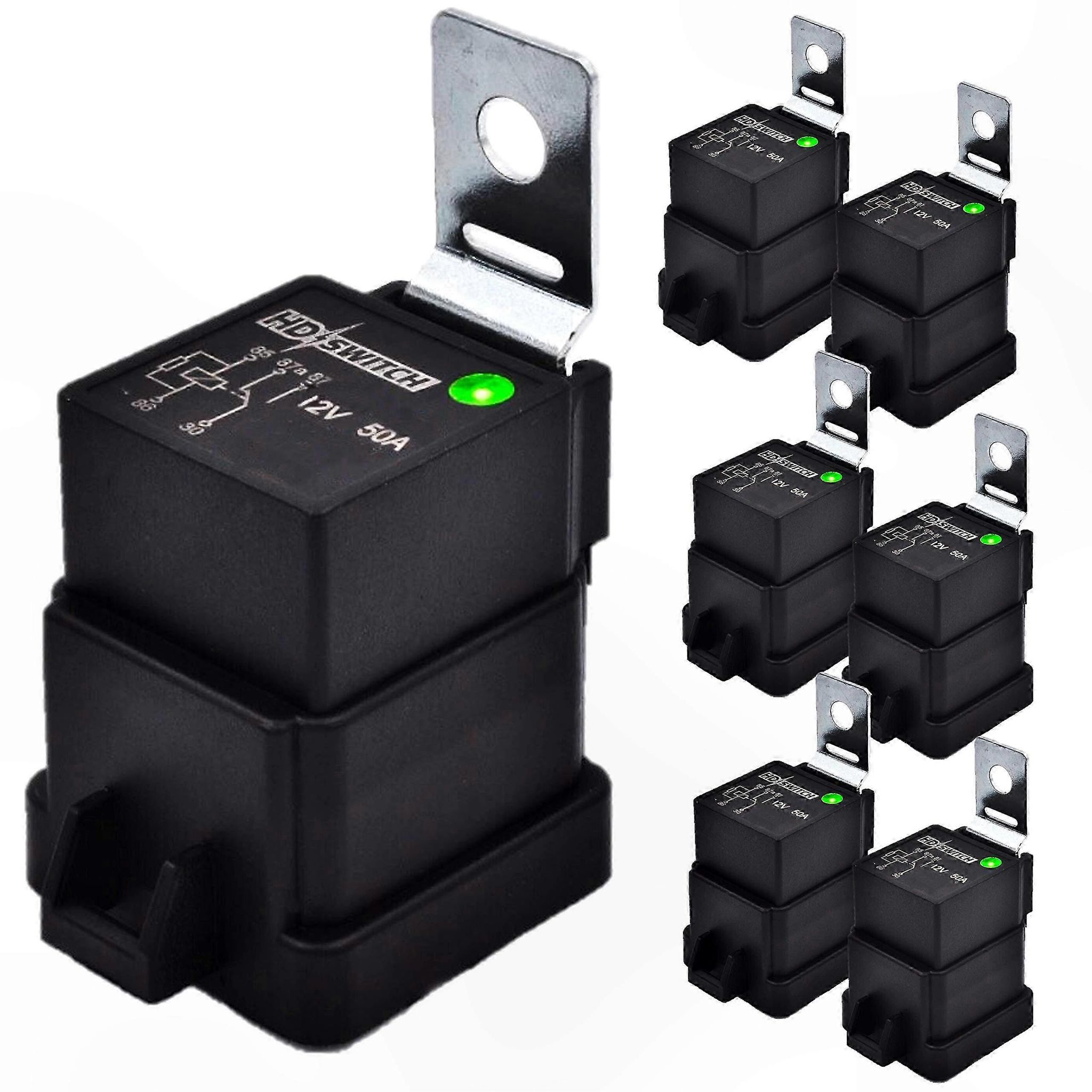 12v 50a Relais Mit Led-anzeige, 6er-packung, Inklusive Dielektrikumfett Für Optimale Zuverlässigkeit