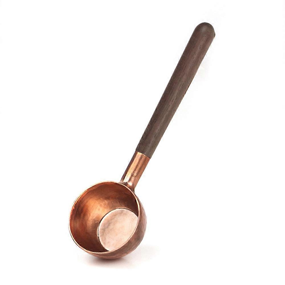 Messlöffel Aus Massivholz Und Kupfer, Präziser Messlöffel Für Kaffeebohnen, Barista-zubehör, Elegantes Dosierwerkzeug, Griff Aus Naturholz, Kaffeelöffel, Praktisches Küchenutensil.