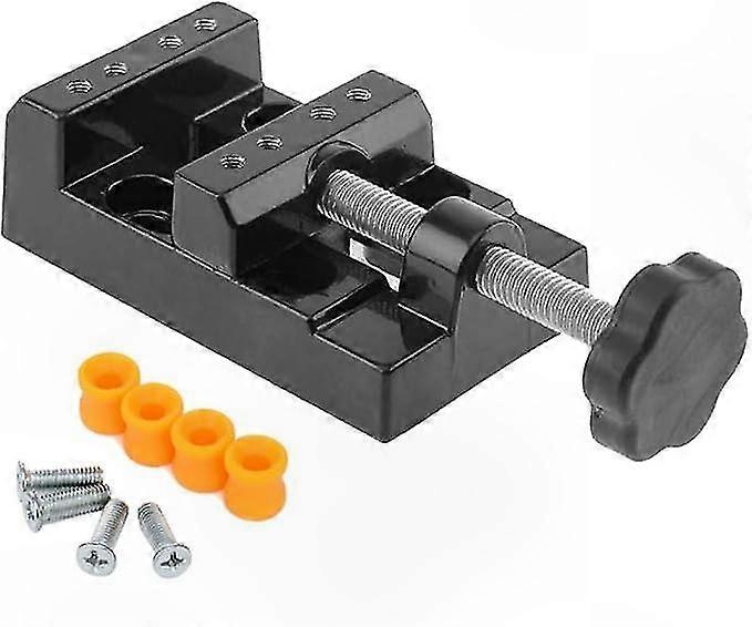 Kompakter Schraubstock, Vielseitige Metallklemme Zum Bohren, Gravieren, Reparieren Von Schmuck Und Für Heimwerkerprojekte, Passender Walnussholzsockel.