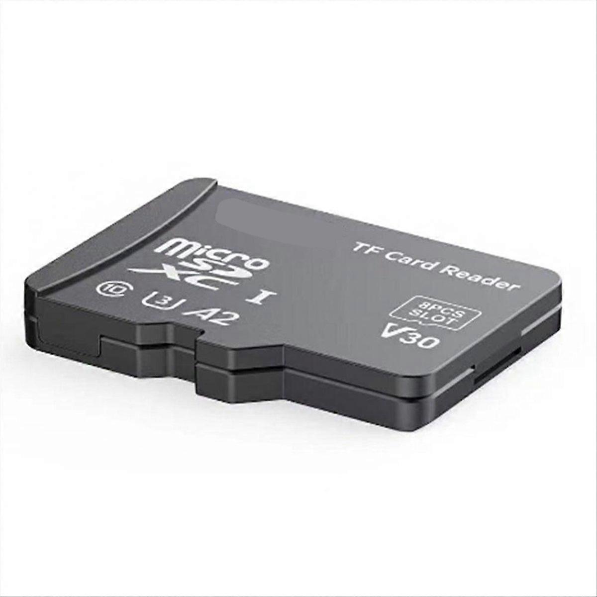 Tf-kartenleser Mit Tf-speicherkarten-design, 8 Tf-kartensteckplätze, Schneller Usb-adapter, Tragbarer Sd-kartenleser Für Computer, Kompaktes Speicherzubehör.