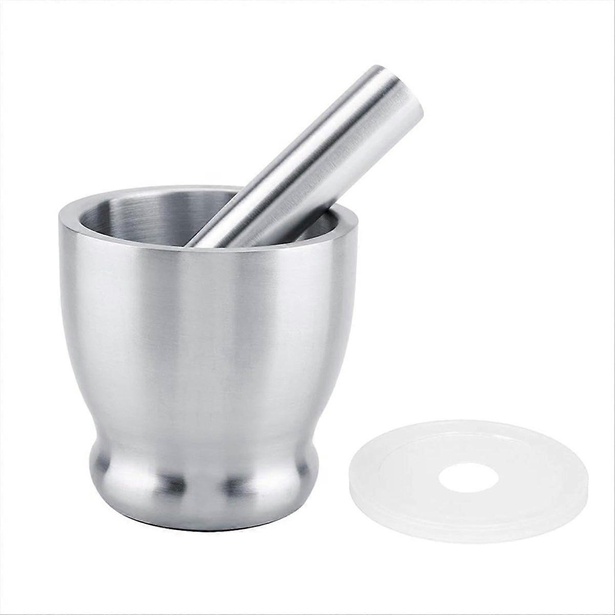 Großer Mörser Und Stößel Aus Edelstahl, Gewürzmühle Und Tablettenzerkleinerer, Komplettset