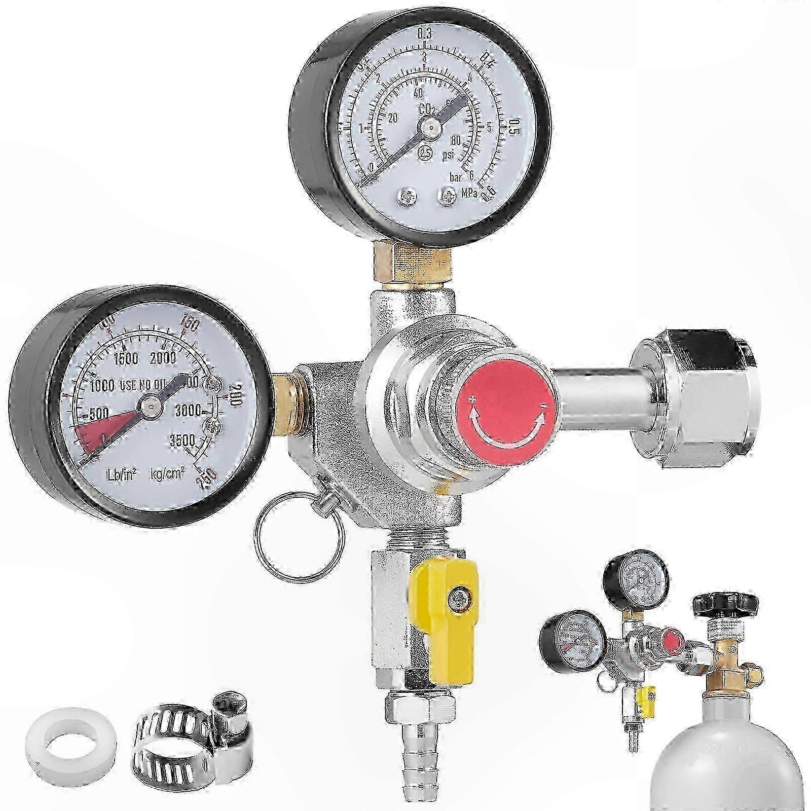 Doppelmanometer-co2-regler Für Heimbrauanlagen, 0-60 Psi, Cga320-anschluss, Kompatibel Mit Brausets