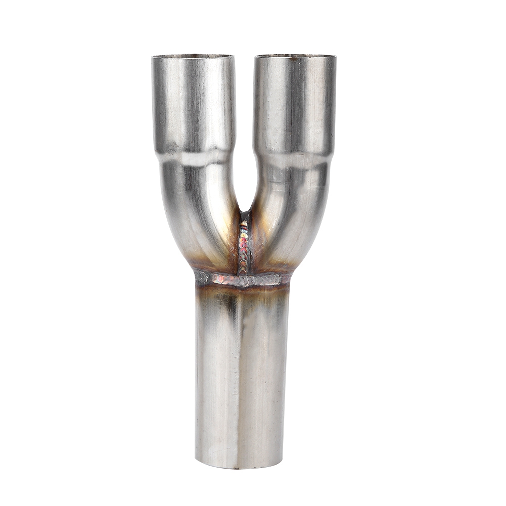 Abgaskrümmer Aus Edelstahl, Zwei Einlässe (1,5 Zoll Innendurchmesser), Ein Auslass (1,75 Zoll Außendurchmesser).