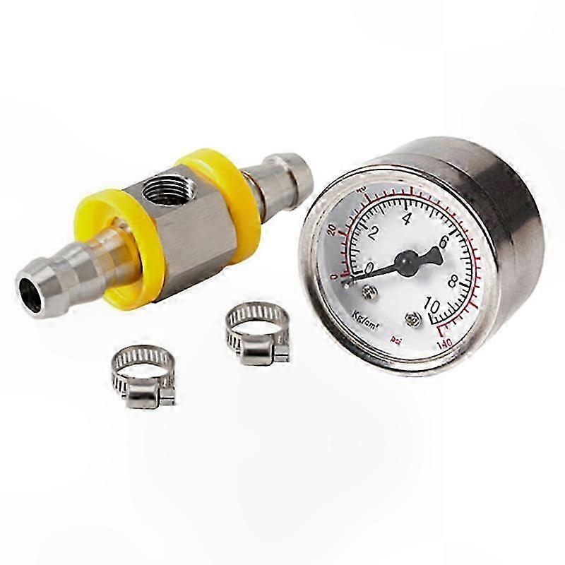 Universeller 1/8 Npt-kraftstoffdrucksensor, 3/8-zoll-leitung, 140-psi-manometer Für Kraftfahrzeuge