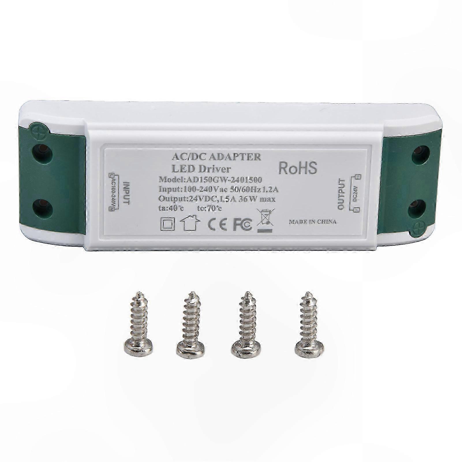36w 24v Dc Konstantstrom-led-netzteil, 100-240v Ac Auf 24v Transformator, Adapter Für Led-beleuchtung, Wasserdichter Treiber, Für Den Innen- Und Außenbereich Geeignet, Ideal Für Led-streifen Und Strah