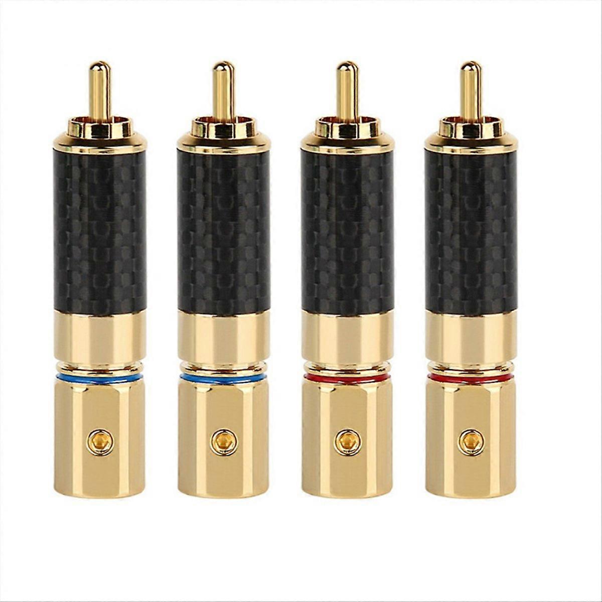 10-mm-hifi-anschluss, Vergoldeter Lotus-stecker, Hochwertige Kohlefaser, Stereopaar, Für Audiophile Anwendungen
