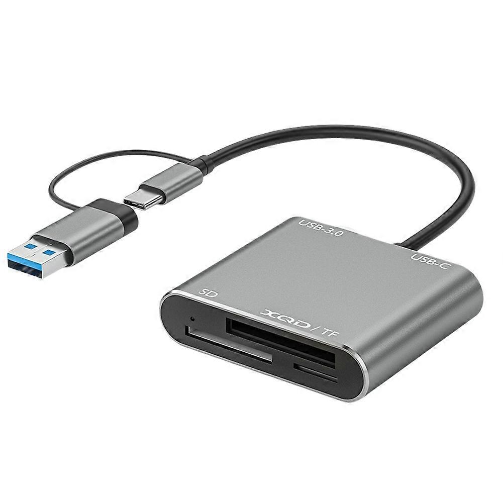 5-in-1 Usb 3.0 Speicherkartenleser, Usb-c Auf Sd-, Tf- Und Xqd-adapter, Kompatibel Mit Computer Und Mobilgeräten, Schwarz, Kompakt Und Schnell, Highspeed-datenübertragung