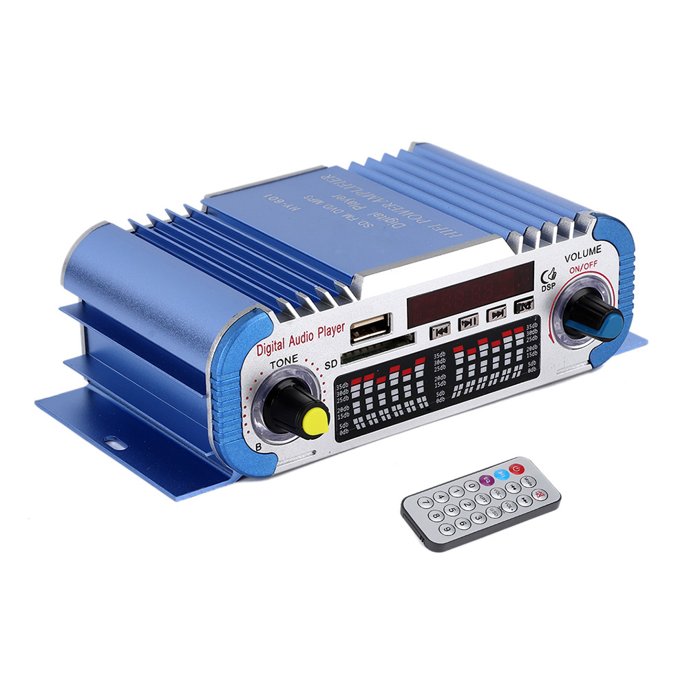 Dc12v Hifi-audioverstärker Mit Mp3-player, Usb-anschluss Und Fernbedienung – Blau