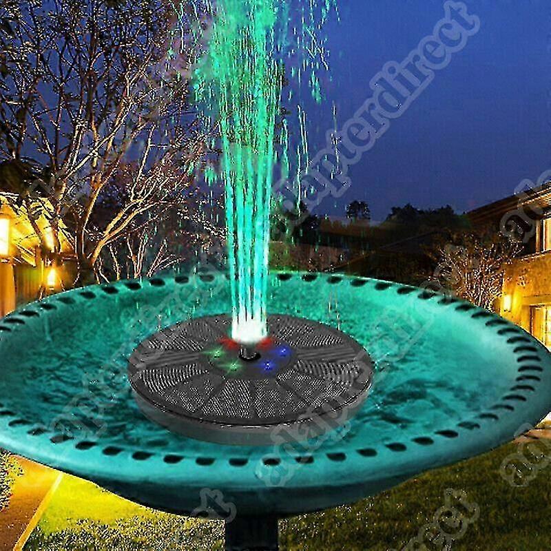 Solarbetriebene Gartenteichpumpe Mit Led-beleuchtung Und Akku, Wasserdichtes Teichset Für Den Außenbereich, Einstellbarer Wasserdurchfluss, Autarker Solarbetriebener Zierbrunnen