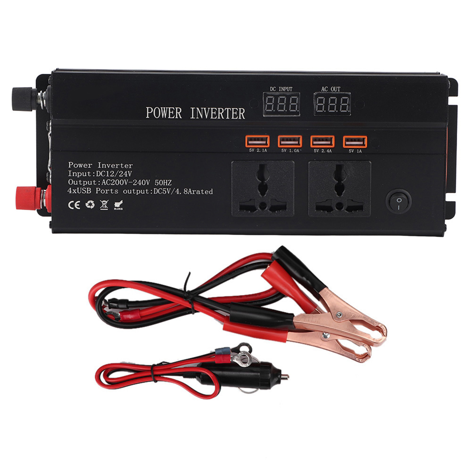 4000-w-wechselrichter (12/24 V Dc Auf 220 V Ac) Mit Lcd-bildschirm, Modifizierter Sinus-leistungswandler Für Autos