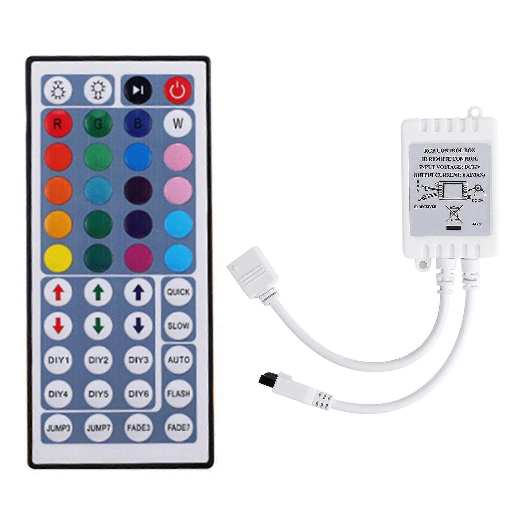 12v Dc Led-streifen-controller + 44-tasten-fernbedienung, Rgb-gehäuse Für Led-streifen, Farb- Und Helligkeitsregler, Ideal Für Die Inneneinrichtung